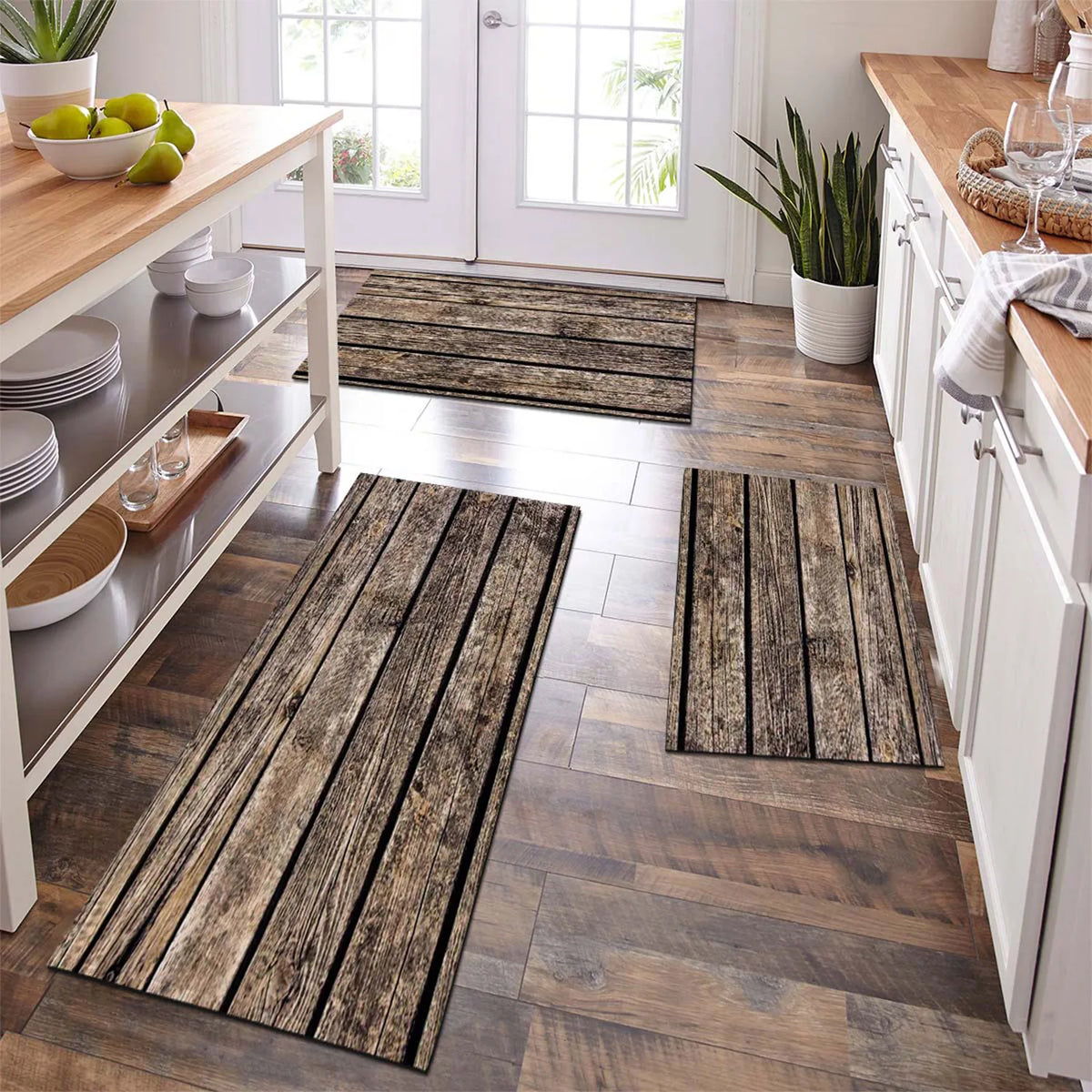 Weathered Plank Floor Mat