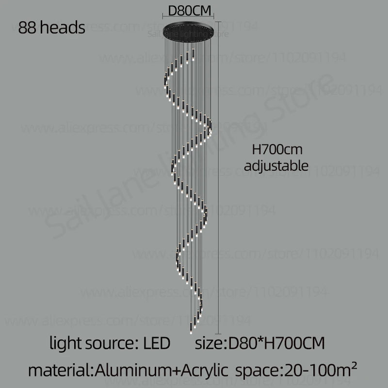 Interior Lighting Nordic Chandelier Home Decoration Living Room Pendant Modern Lustre Hall Lighting LED Staircase Long Pendant