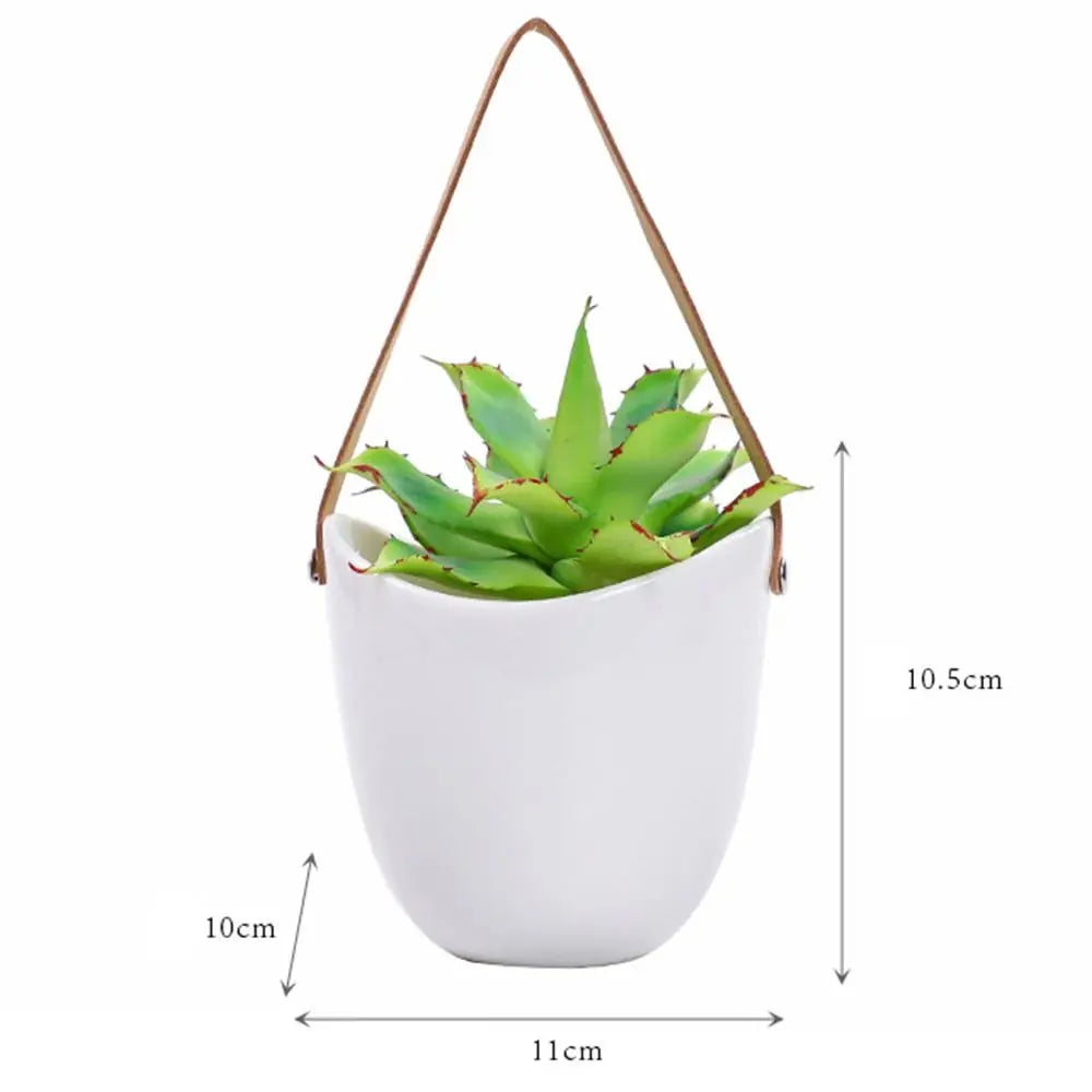 Creative White Ceramic Hanging Flower Pot Succulent Plant Flower Pot Home Wall Decoration Flower Pot