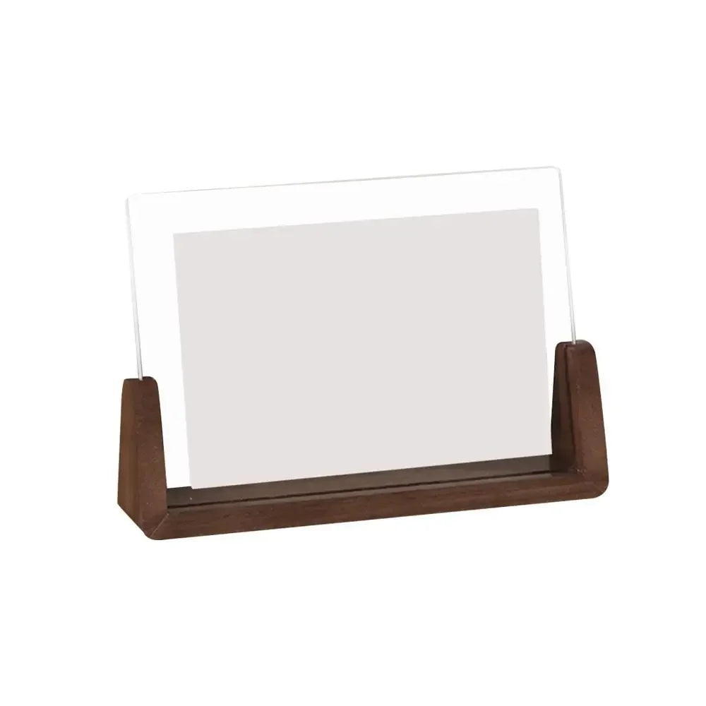 Acrylic U Shape Wood Photo Frame – 10.2 x 15.2cm, Walnut Landscape