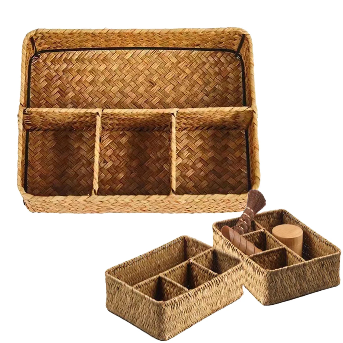 Seagrass Woven Desktop Basket – storage basket photo 4