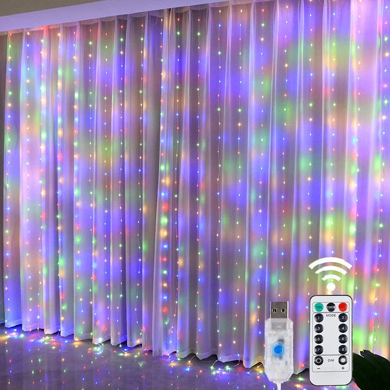 USB Remote Fairy Curtain Lights in Multicolor