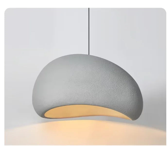 Wabi Sabi Minimalist LED Pendant in Gray, Deep Dome