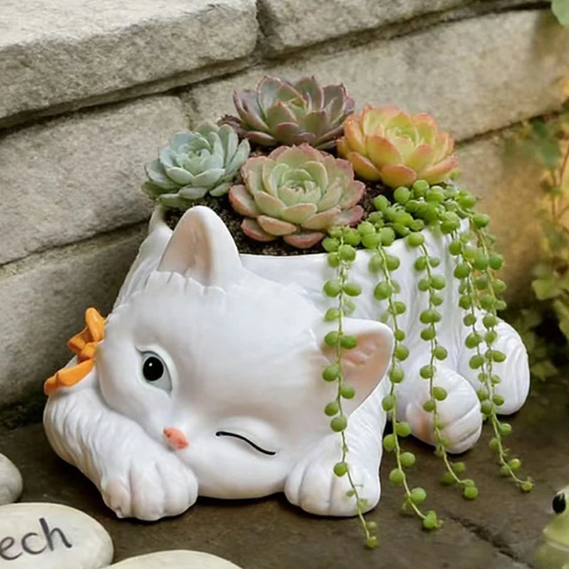 Winking Cat Bow Tie Planter – planter photo 2