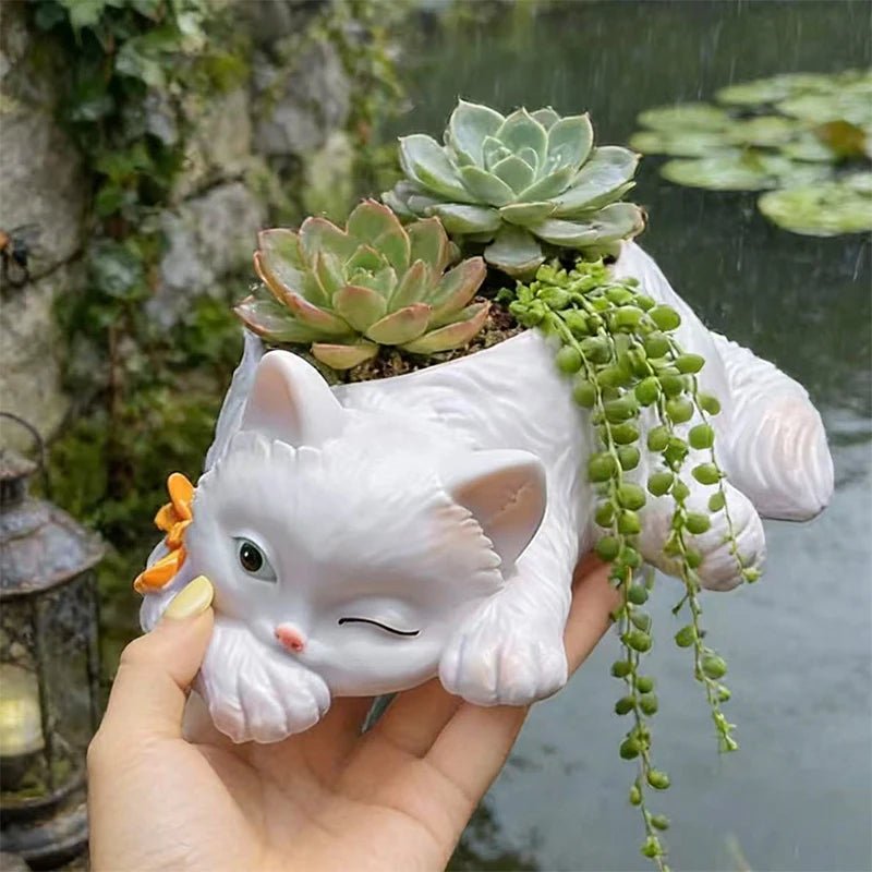 Winking Cat Bow Tie Planter – planter photo 4