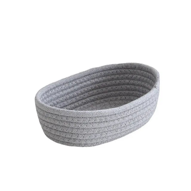 Cotton Rope Storage Basket in Gray