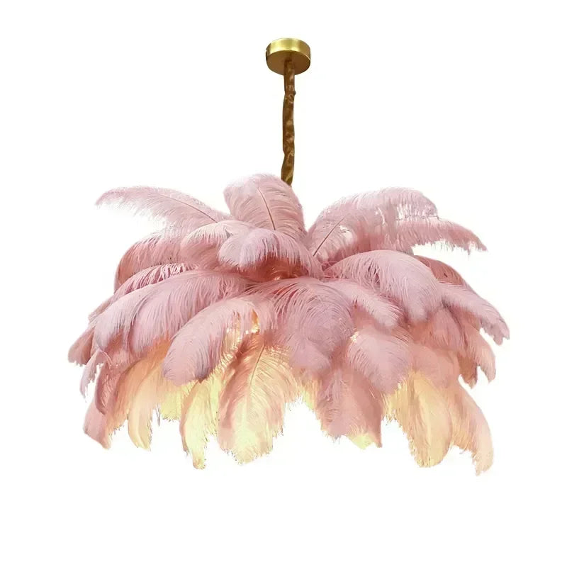 Modern Purple Feather Pendant Light Nordic Lustres Chandelier Ceiling Lamp for Living Room Bedroom Light Fixtures Home Decor