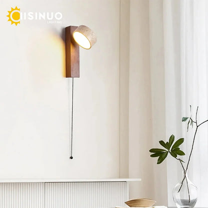 Wabi Sabi Travertine Stone Wall Lamp – wall light photo 3