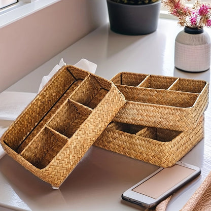 Seagrass Woven Desktop Basket – storage basket photo 2