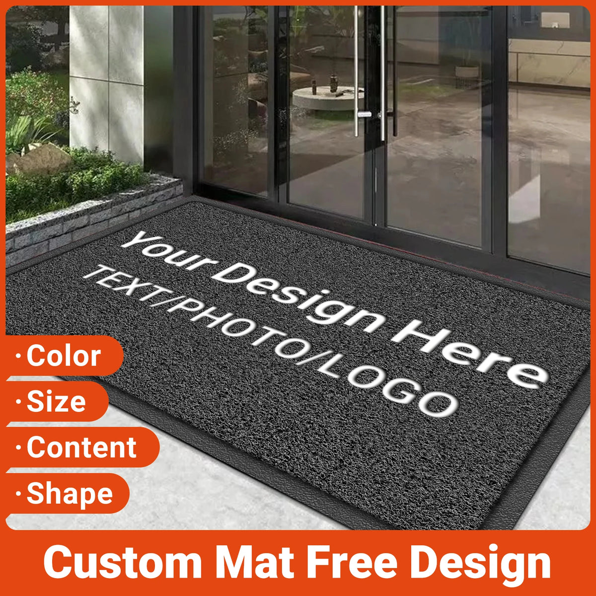 Custom Business Doormat Personalized Entrance Floor Mat Indoor Outdoor Non Slip Carpet Rug Logo Branding Welcome Door Use Mat