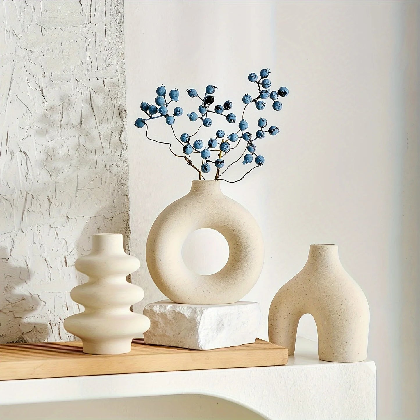 Bohemian ceramic vase set, decorative vase ornaments, wedding living room, bedroom, coffee shop, dining table decoration gifts