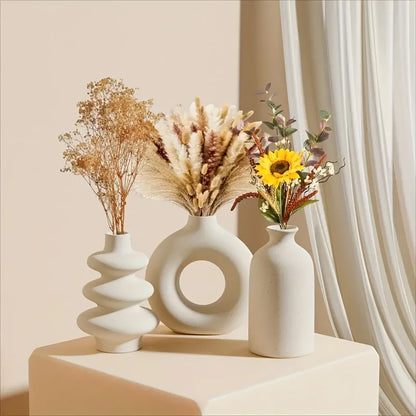 White Ceramic Vase Set of 3 – vase photo 6