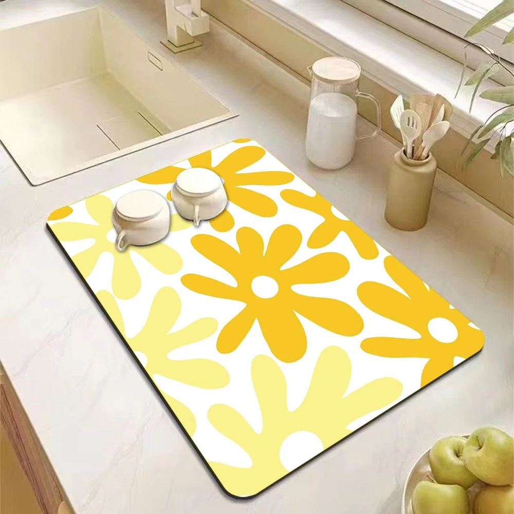 Printed Dish Drying Mat