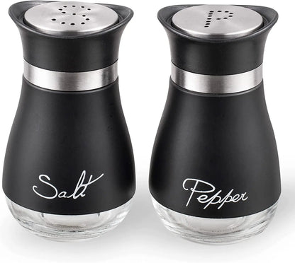 Glass Salt and Pepper Shakers in Onyx