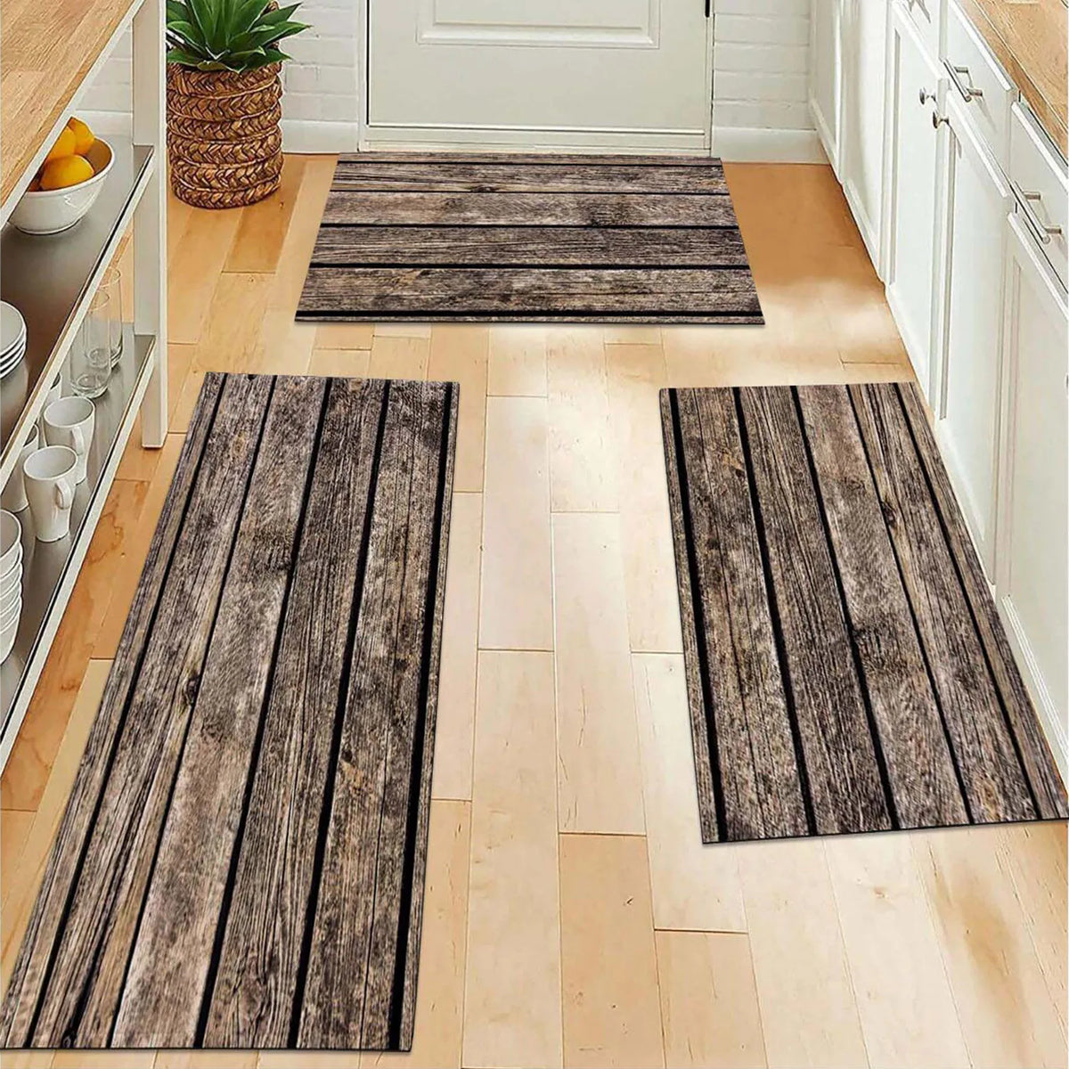 Weathered Plank Floor Mat