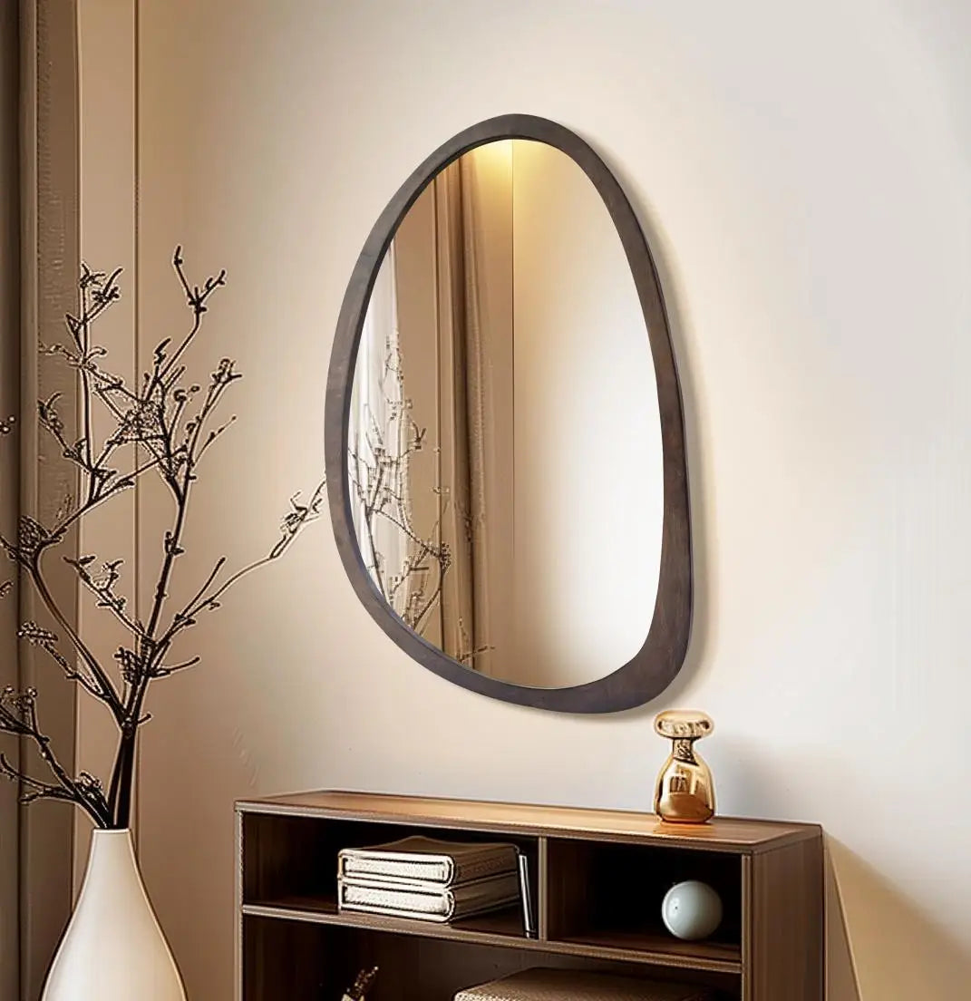 Walnut Irregular & Octagon Wall Mirror – wall mirror photo 2