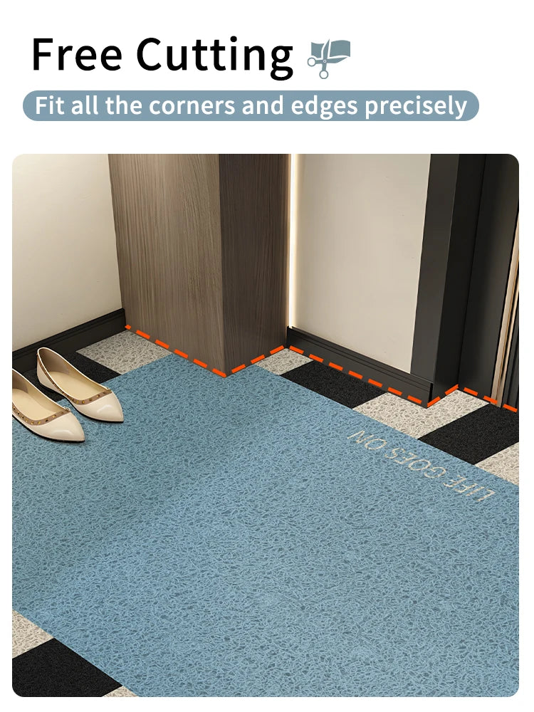 Ins Style Korean House Printed Doormat Non-Slip PVC Loop Wire Door Mat Waterproof Entrance Carpet for Home Decor