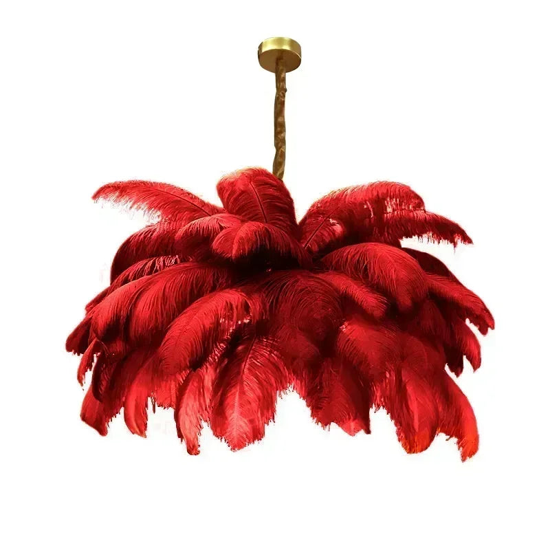 Modern Purple Feather Pendant Light Nordic Lustres Chandelier Ceiling Lamp for Living Room Bedroom Light Fixtures Home Decor