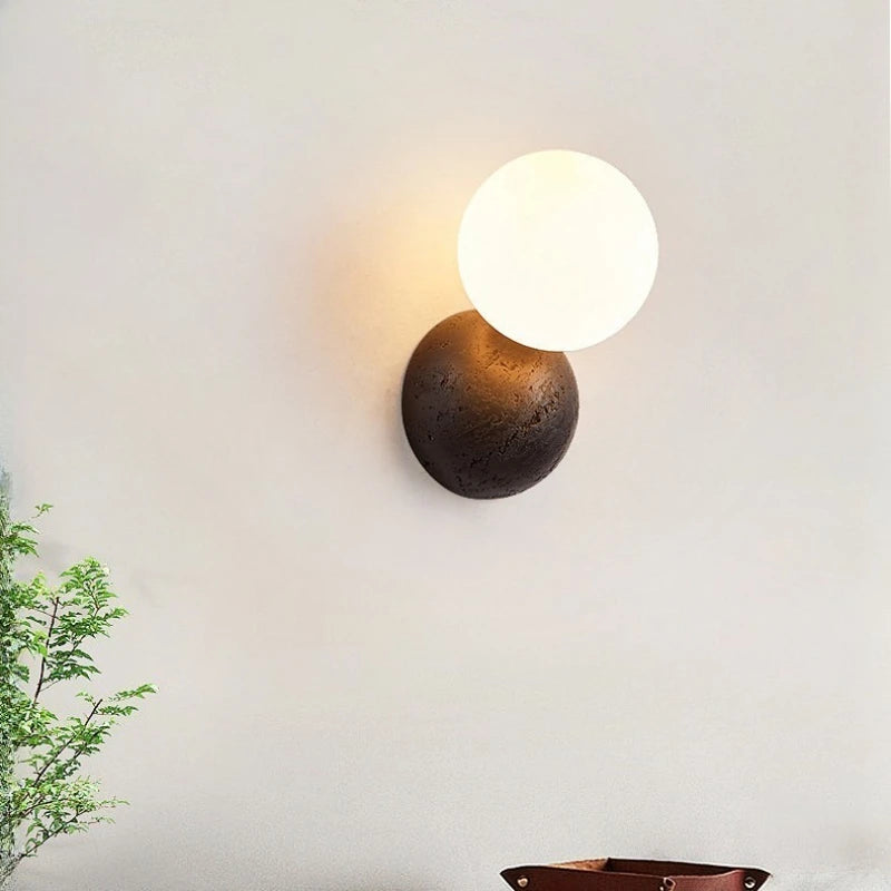 Travertine Stone LED Wall Sconce – wall light photo 3