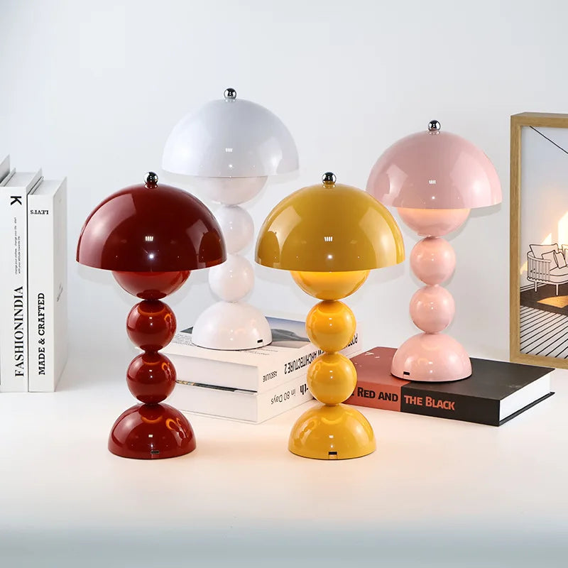 Table Lamp Mushroom Bud Atmosphere Night Light Nordic Style Retro Creative Living Room Bedroom Desk Decorative Light Girl Gift