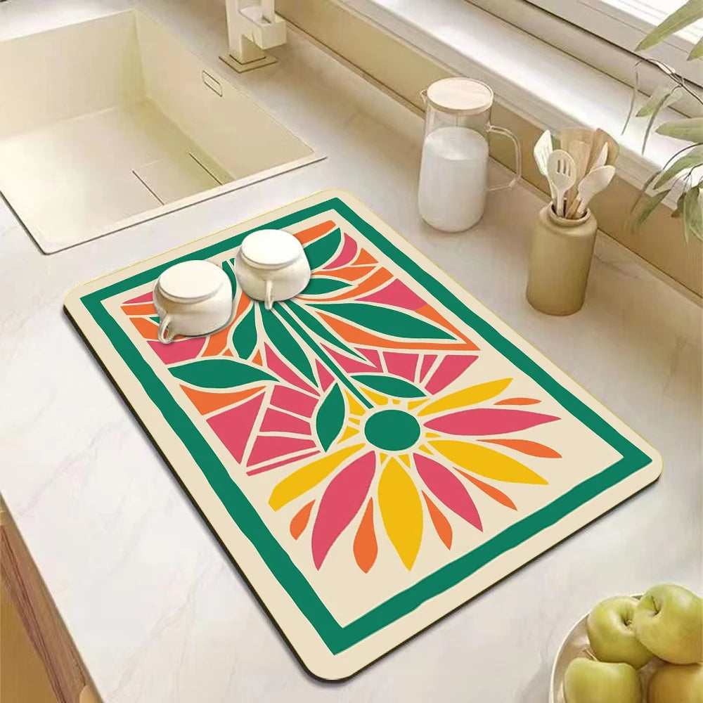 Printed Dish Drying Mat