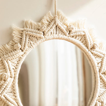Macrame Round Wall Mirror – wall mirror photo 4