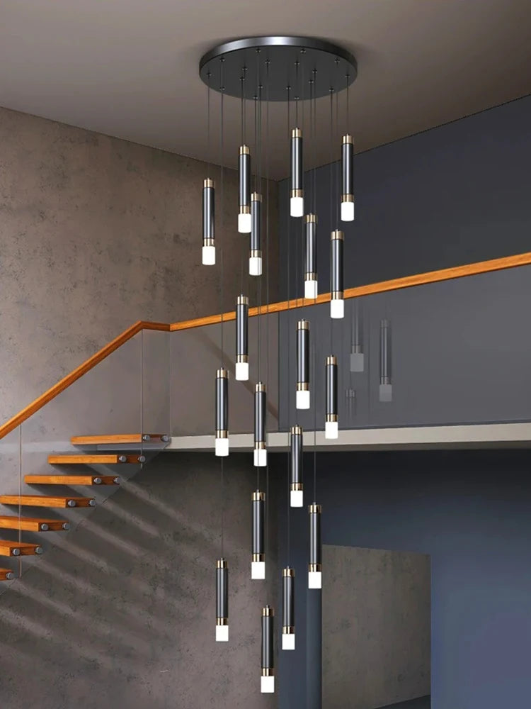 Interior Lighting Nordic Chandelier Home Decoration Living Room Pendant Modern Lustre Hall Lighting LED Staircase Long Pendant