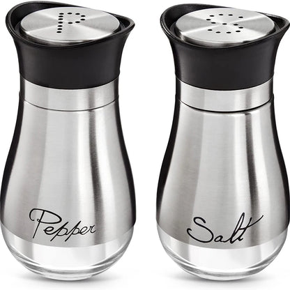 Glass Salt and Pepper Shakers in Sterling