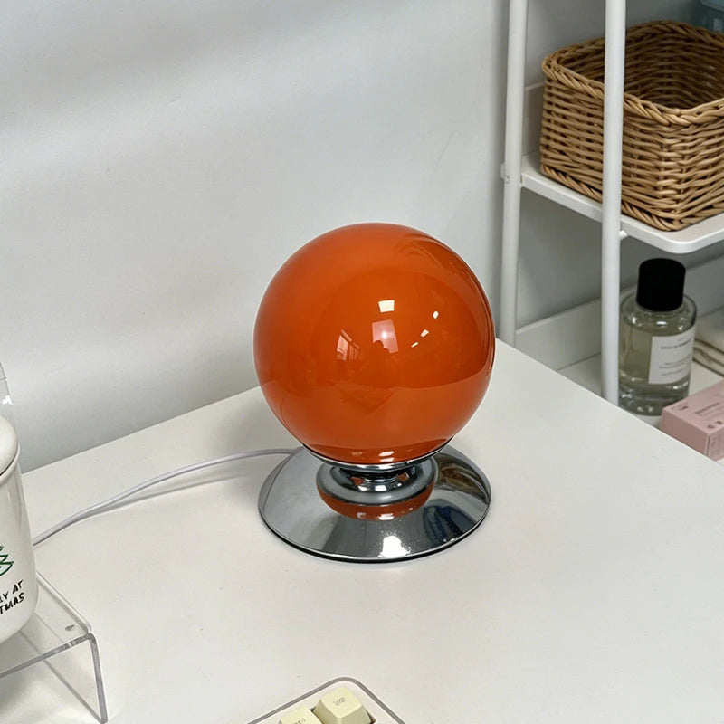 Globe Spire Glass Table Lamp in Amber