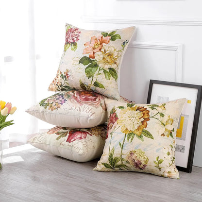 Vintage Floral Linen Cushion Cover – cushion cover photo 4
