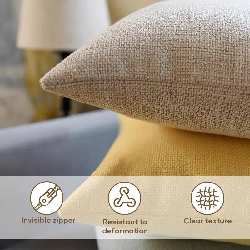 Modern Coastal Style Cushion Cover Natural Linen Organic Fabric Double Sided Print Sofa Pillow Case Home Decor Gift