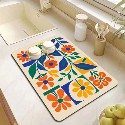 Printed Dish Drying Mat