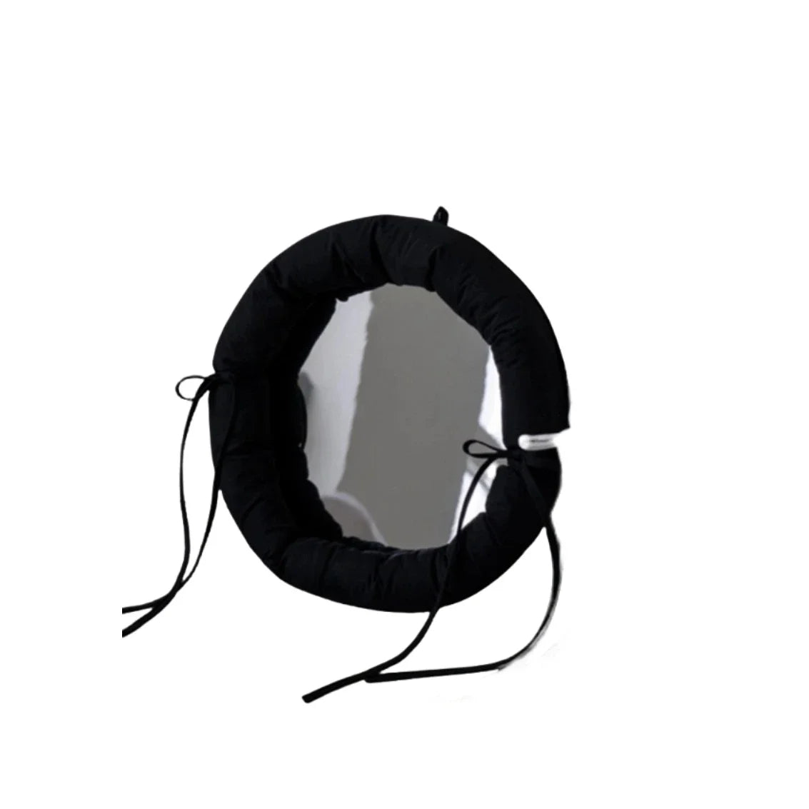 Fabric Framed Hanging Wall Mirror – Black, 32 x 32 x 5cm