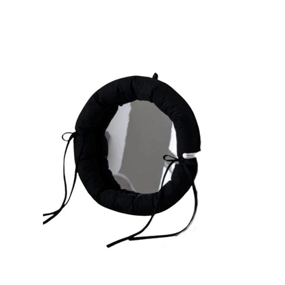 Fabric Framed Hanging Wall Mirror – Black, 32 x 32 x 5cm