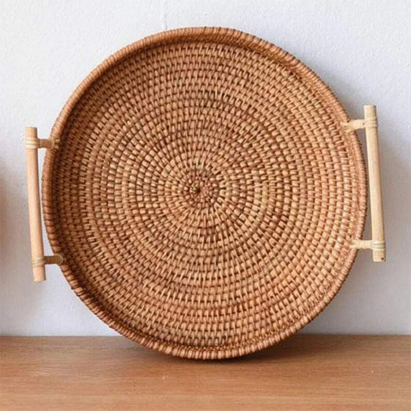 Handwoven Rattan Lidded Storage Basket