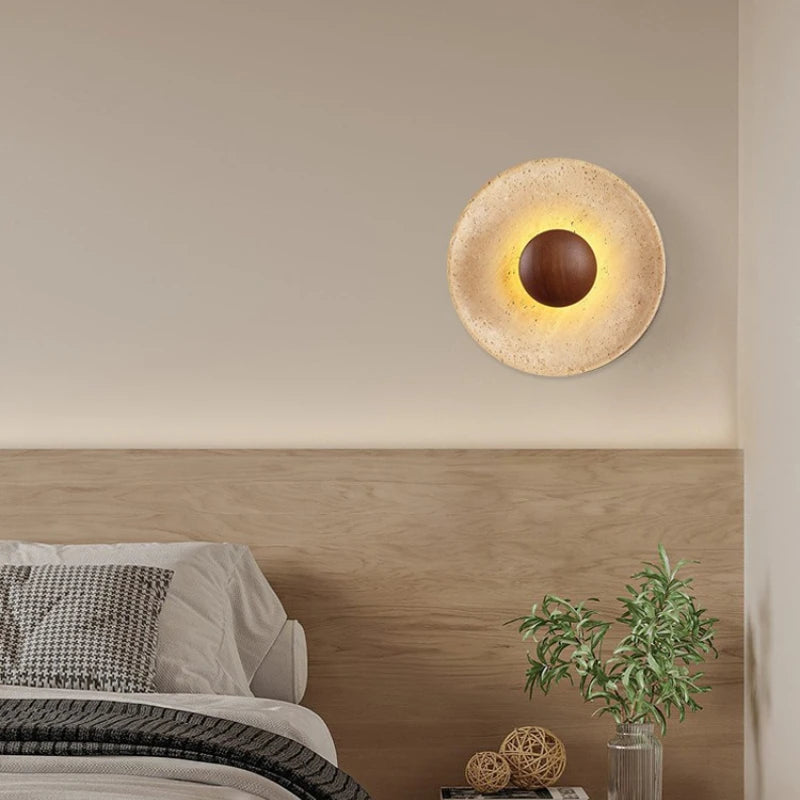 Travertine Stone LED Wall Sconce – wall light photo 6