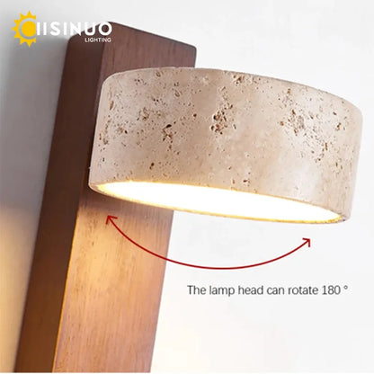 Wabi Sabi Travertine Stone Wall Lamp – wall light photo 4