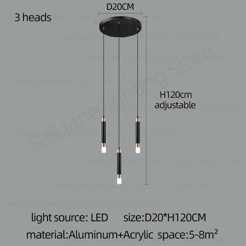 Interior Lighting Nordic Chandelier Home Decoration Living Room Pendant Modern Lustre Hall Lighting LED Staircase Long Pendant