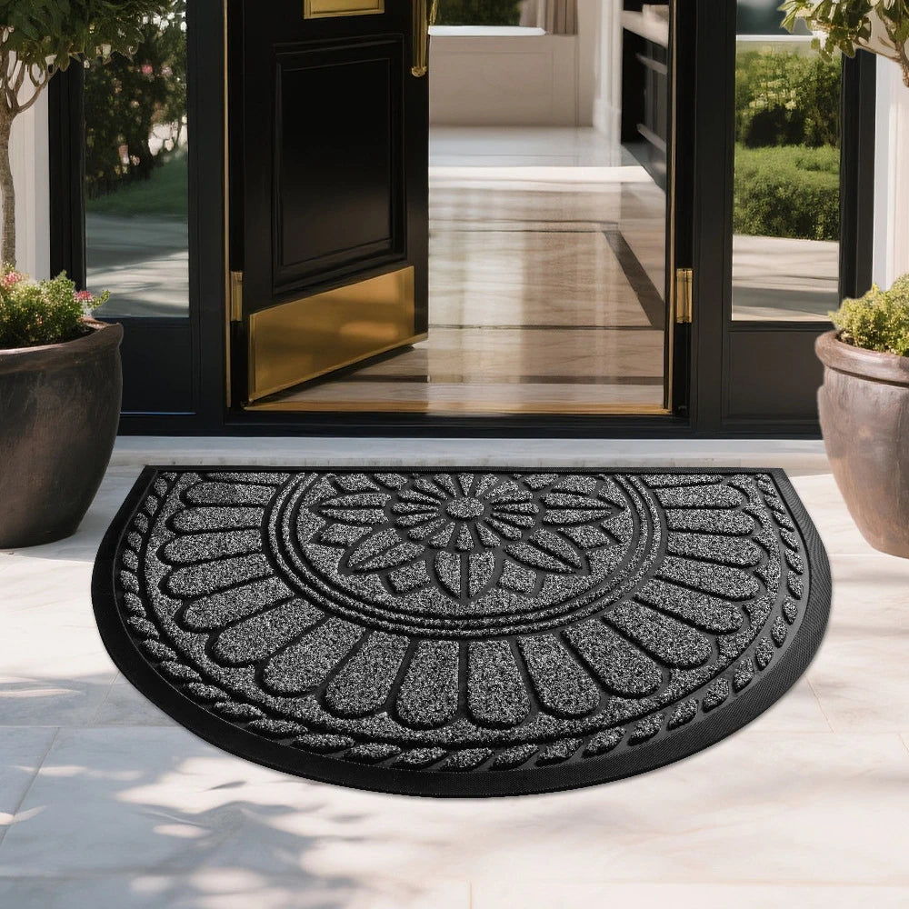 Embossed Half Round Doormat