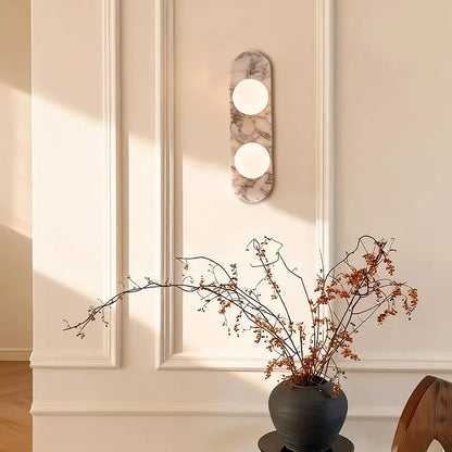 Natural Marble Glass Shade Wall Lamp – wall light photo 3