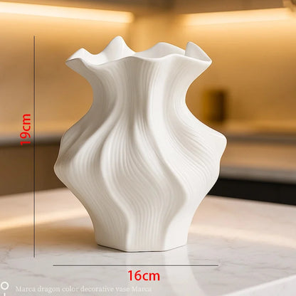 Wave Textured Ceramic Vase – vase photo 5