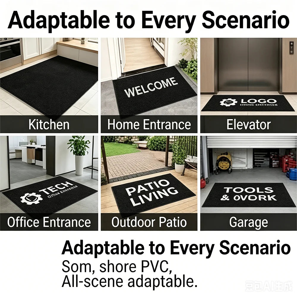 Custom Business Doormat Personalized Entrance Floor Mat Indoor Outdoor Non Slip Carpet Rug Logo Branding Welcome Door Use Mat