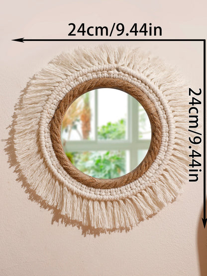 Woven Boho Wall Mirror – 24cm (9.4in)