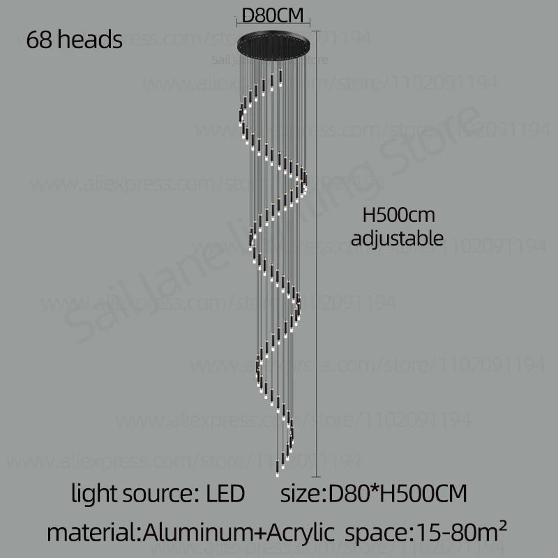 Interior Lighting Nordic Chandelier Home Decoration Living Room Pendant Modern Lustre Hall Lighting LED Staircase Long Pendant