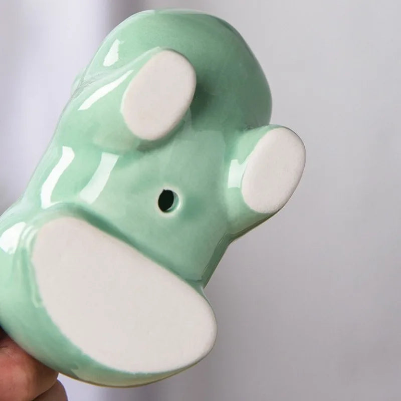 Creative Ceramic Mini Flowerpot Succulent Planter Flower Pot with Hole Cute Green Plants Planter Home Garden Decoration Outdoor