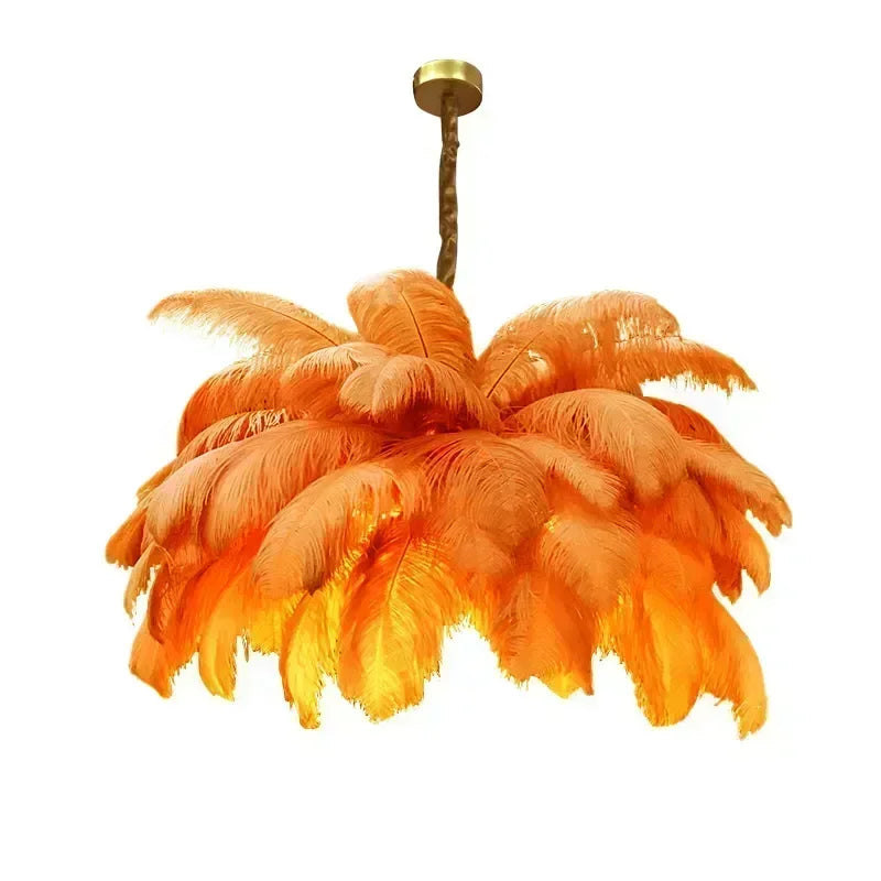 Modern Purple Feather Pendant Light Nordic Lustres Chandelier Ceiling Lamp for Living Room Bedroom Light Fixtures Home Decor