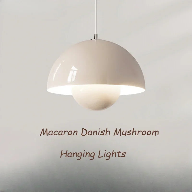Nordic Led Color Chandelier Macaron Danish Mushroom Hanging Lights Restaurant Kitchen Pendant Lamp Home Luminaire LED Lighting