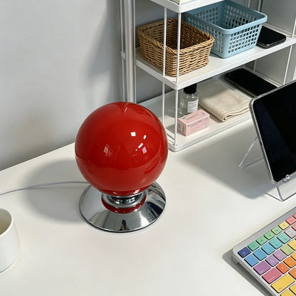 Globe Spire Glass Table Lamp in Crimson