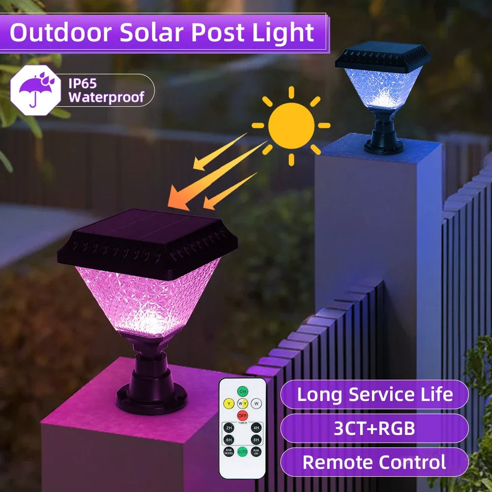 Solar Post Light with Remote