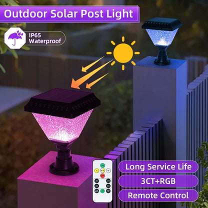 Solar Post Light with Remote